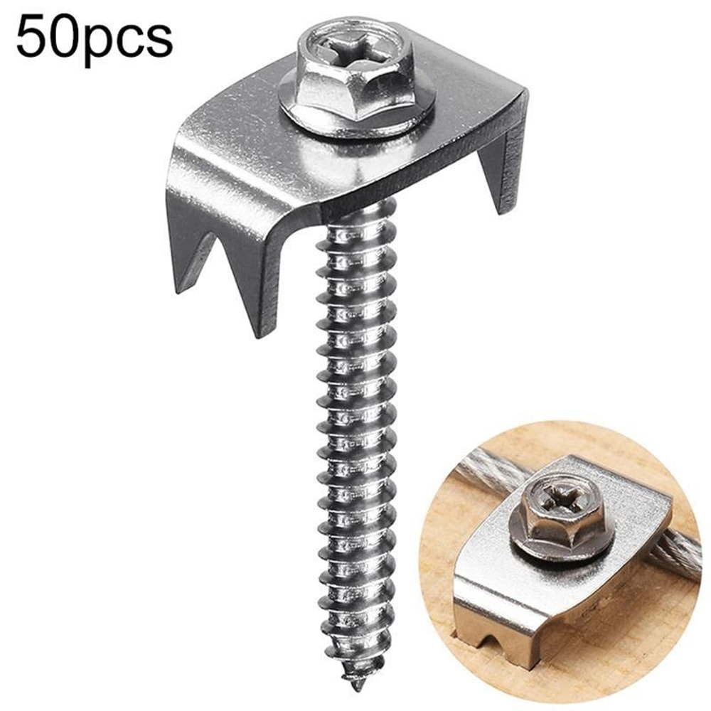 Reusable Fence Staples Kit Rustproof Metal Fasteners For Wire Fencing 0