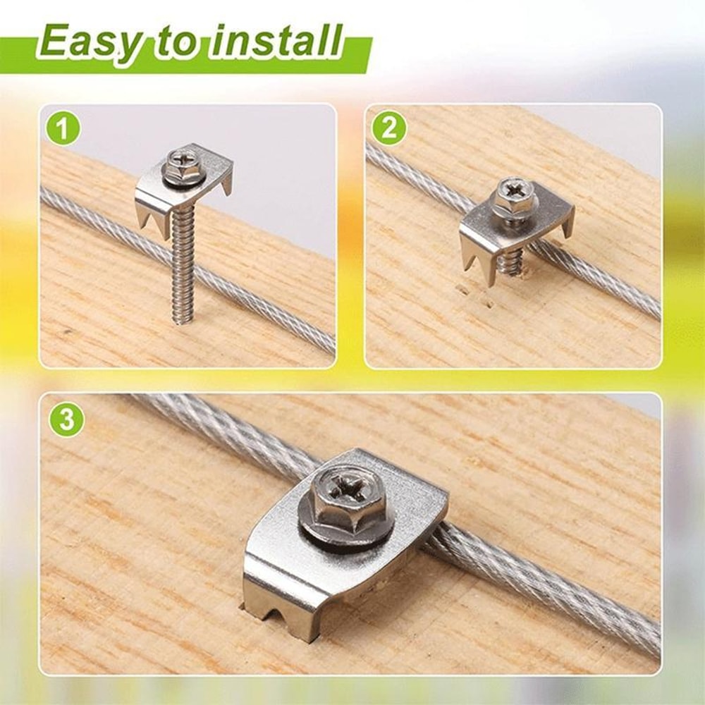 Reusable Fence Staples Kit Rustproof Metal Fasteners For Wire Fencing 2