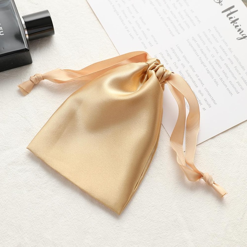 Luxury Faux Silk Satin Jewelry Pouch Drawstring Gift Bags Reusable Storage 6