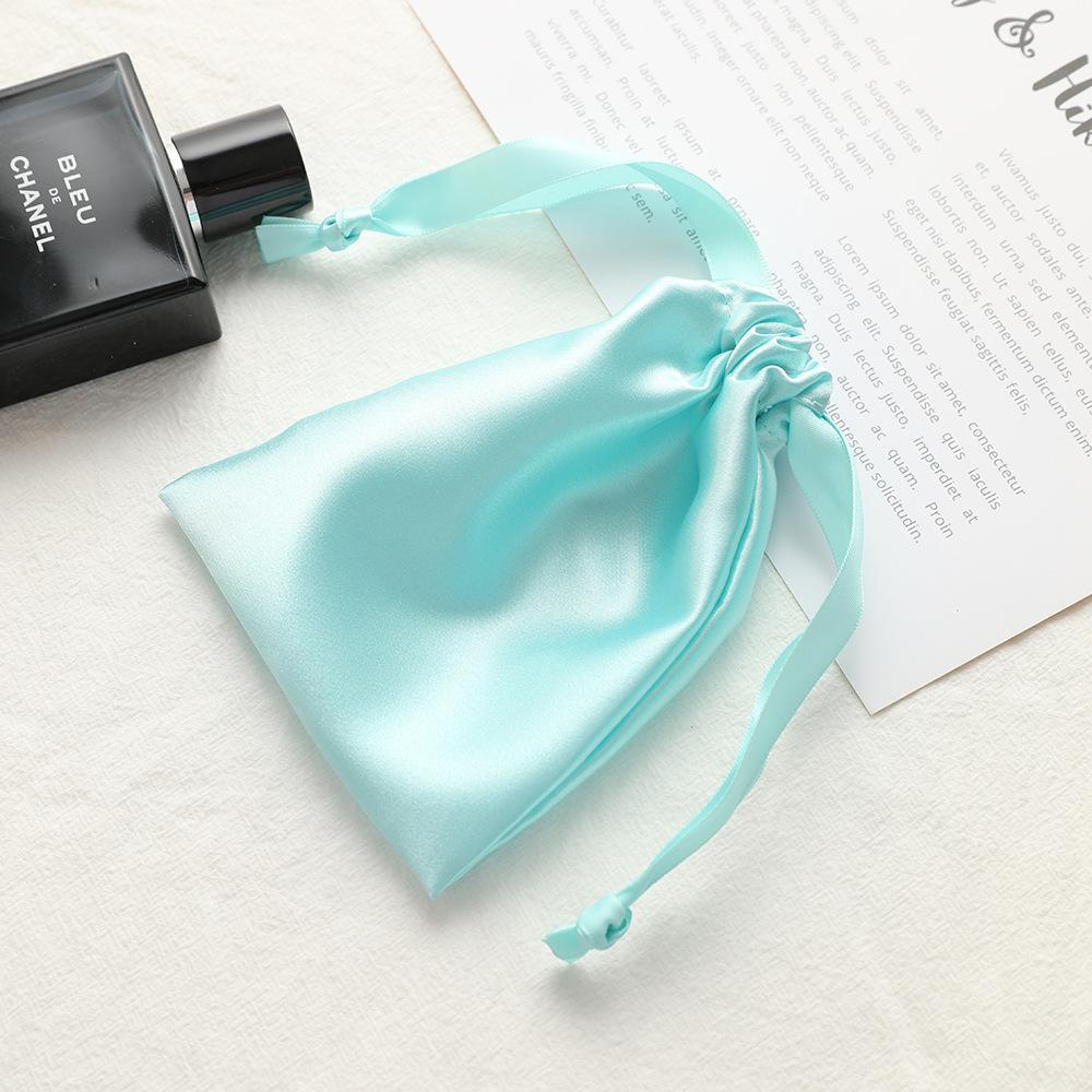 Luxury Faux Silk Satin Jewelry Pouch Drawstring Gift Bags Reusable Storage 12