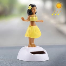solar powered dancing hula girl dashboard ornament cute bobble head car decoration