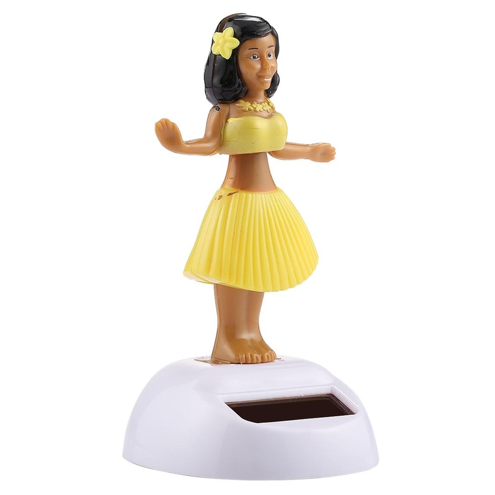 Solar Powered Dancing Hula Girl Dashboard Ornament Cute Bobble Head Car Decoration 5