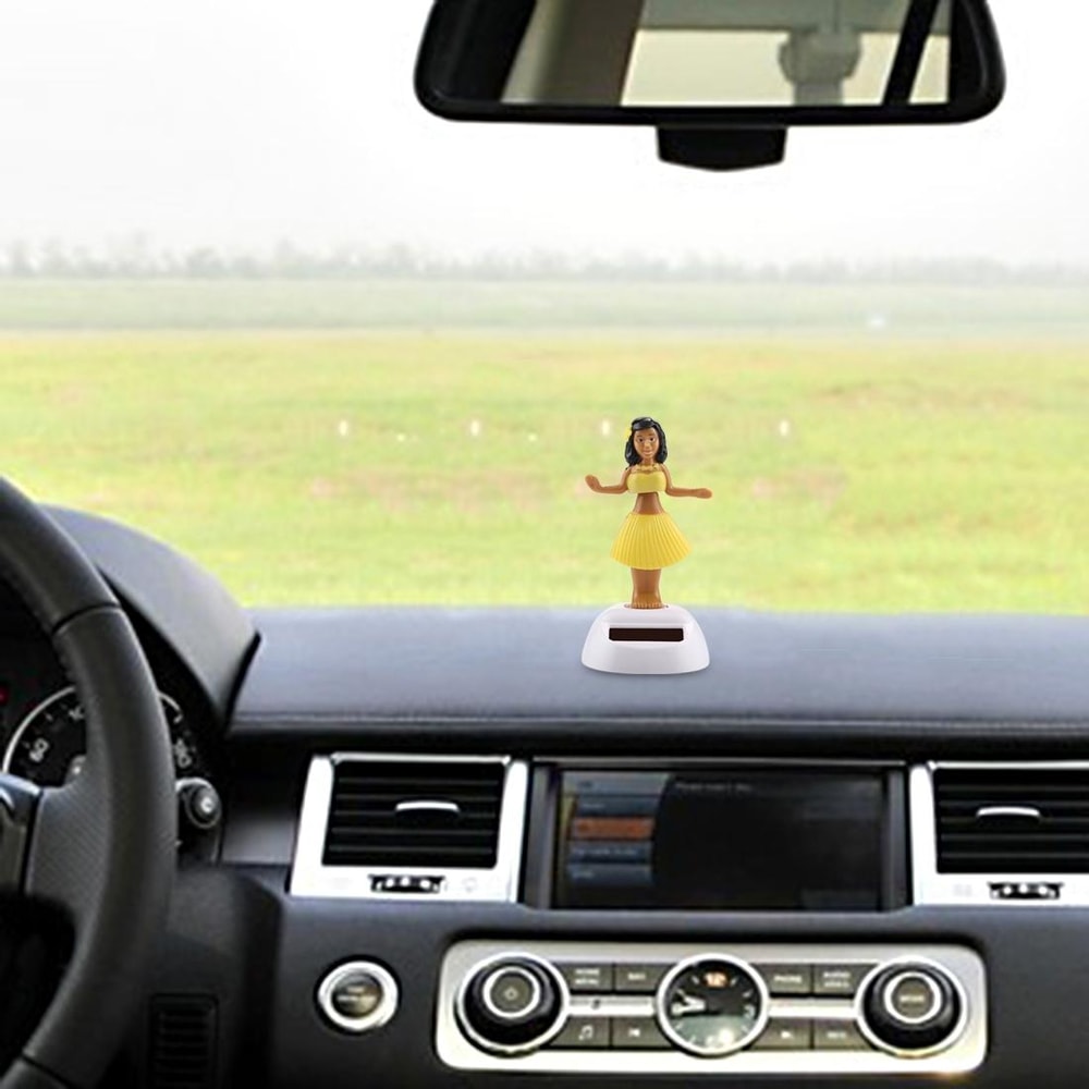 Solar Powered Dancing Hula Girl Dashboard Ornament Cute Bobble Head Car Decoration 7