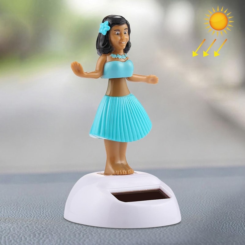 Solar Powered Dancing Hula Girl Dashboard Ornament Cute Bobble Head Car Decoration 3