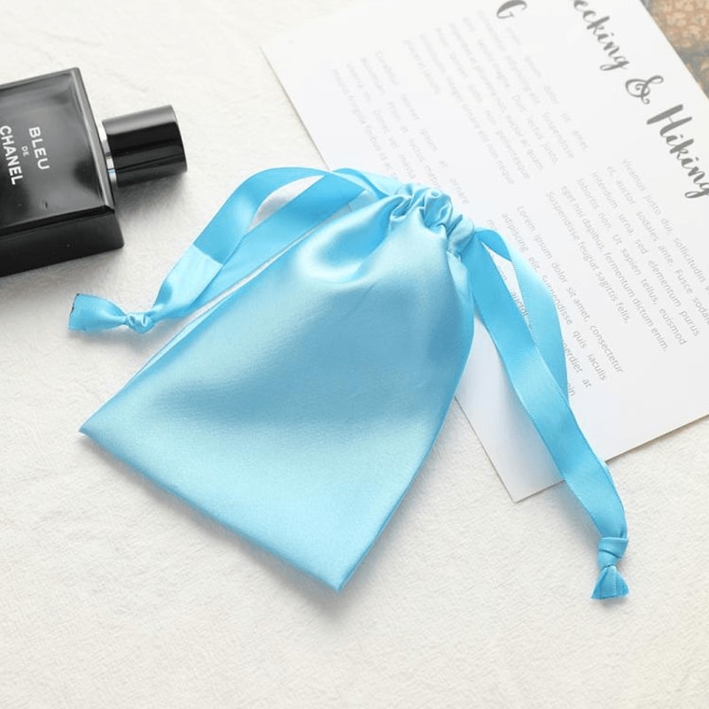 Luxury Faux Silk Satin Jewelry Pouch Drawstring Gift Bags Reusable Storage 13