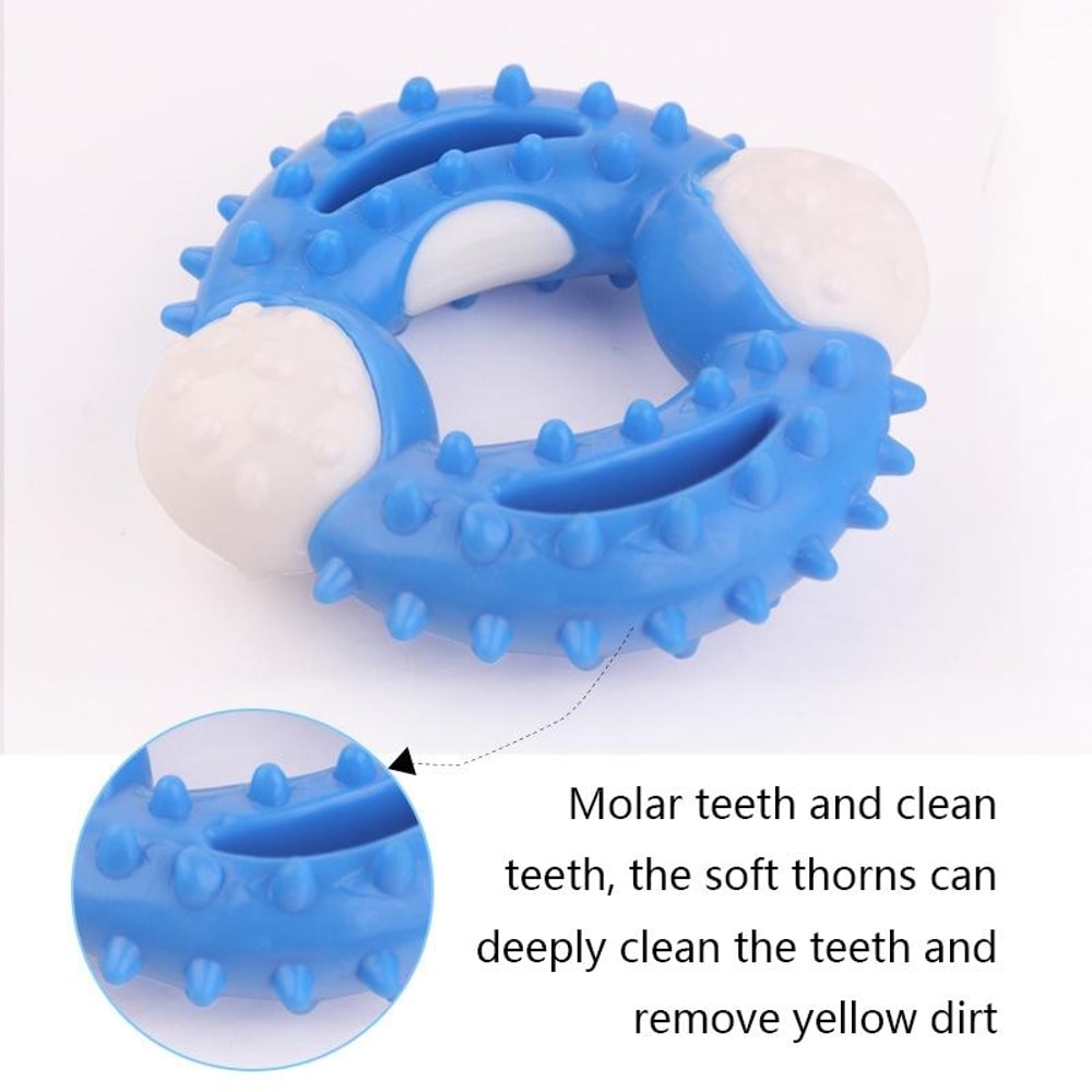 Durable Dog Chew Toy For Teeth Cleaning Interactive TPR Dental Chew Ball For Dogs 5