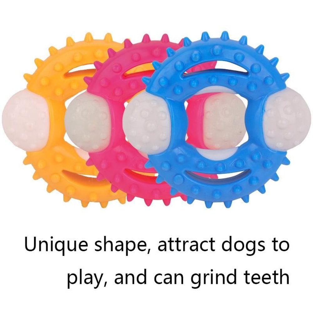 Durable Dog Chew Toy For Teeth Cleaning Interactive TPR Dental Chew Ball For Dogs 8