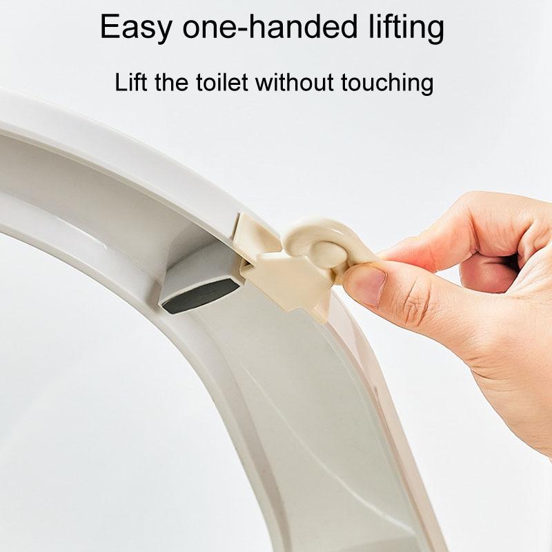 No Touch Toilet Lid Lifter Hygienic Bathroom Seat Handle Tool Silver 3