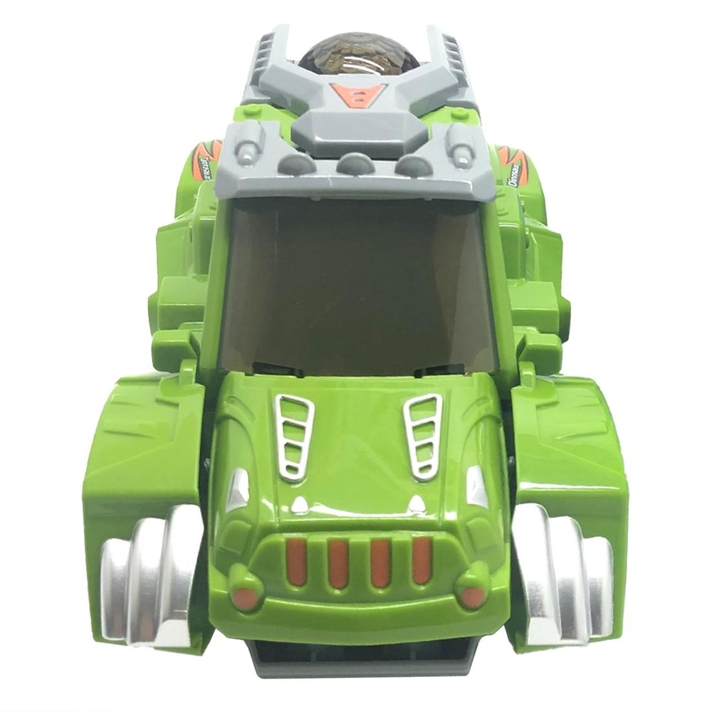 Electric Dinosaur Transforming Car Toy with Lights Music and Universal Wheels