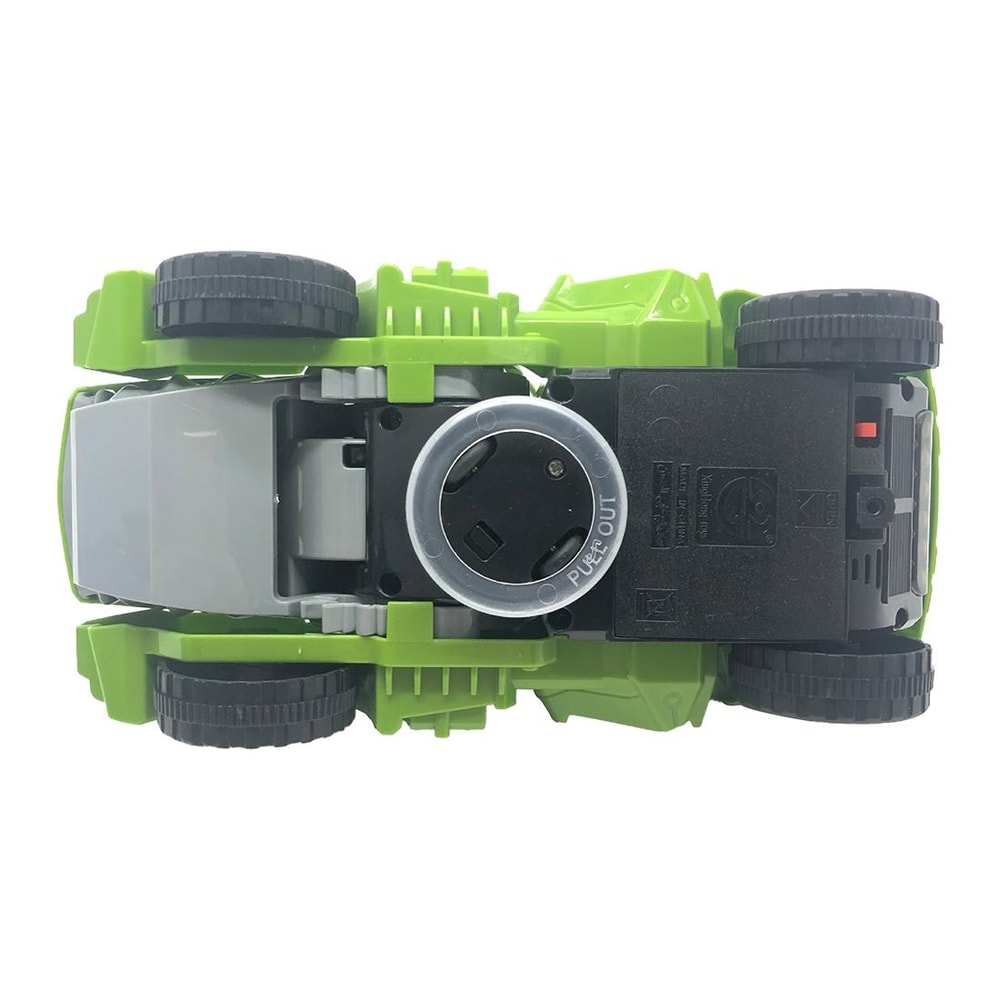 Electric Dinosaur Transforming Car Toy with Lights Music and Universal Wheels