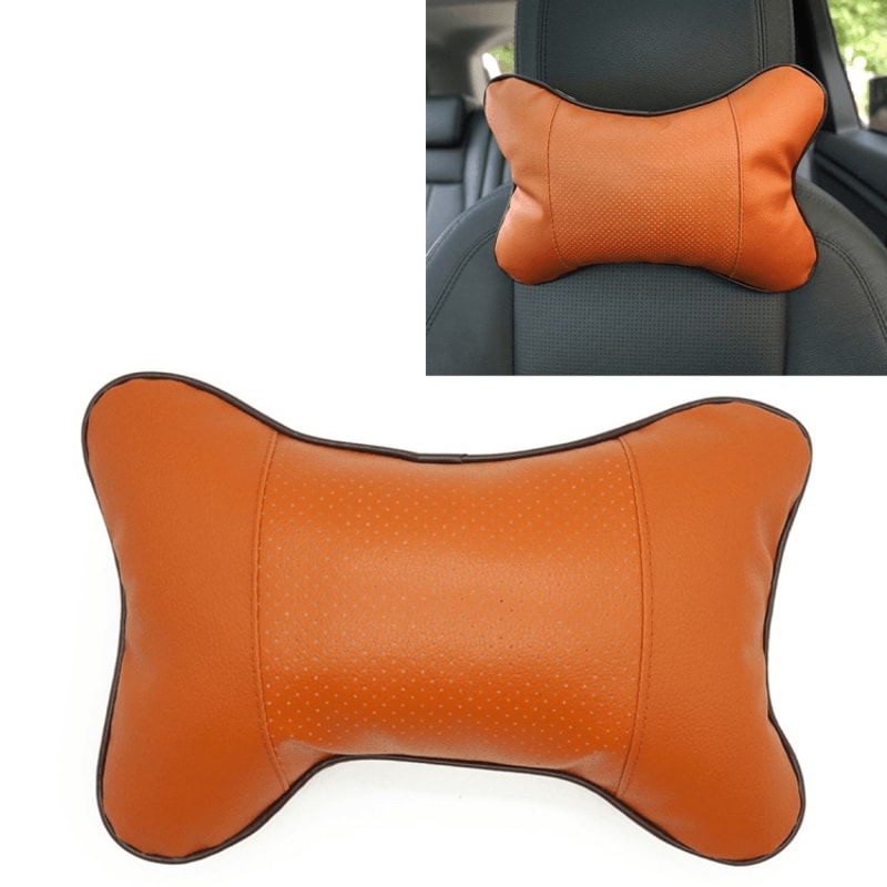 Ergonomic Car Neck Pillow Breathable Leather Headrest Cushion For Driving Comfort 1