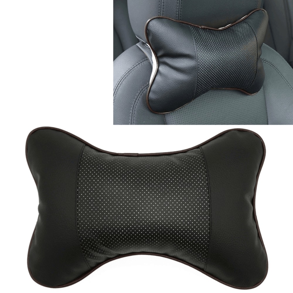 Ergonomic Car Neck Pillow Breathable Leather Headrest Cushion For Driving Comfort 3