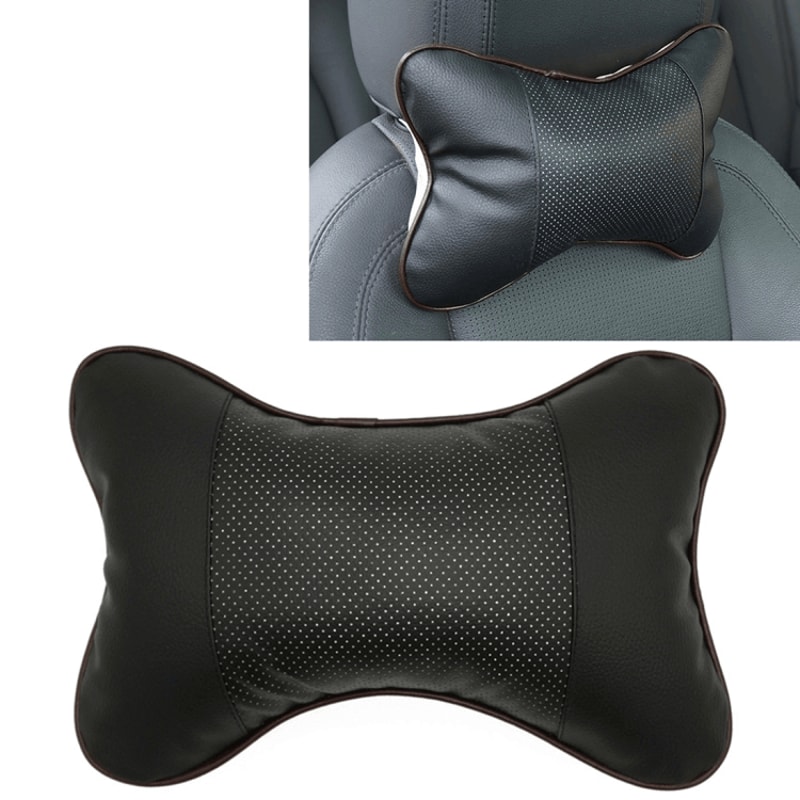 Ergonomic Car Neck Pillow Breathable Leather Headrest Cushion For Driving Comfort 3