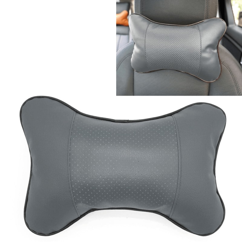 Ergonomic Car Neck Pillow Breathable Leather Headrest Cushion For Driving Comfort 0
