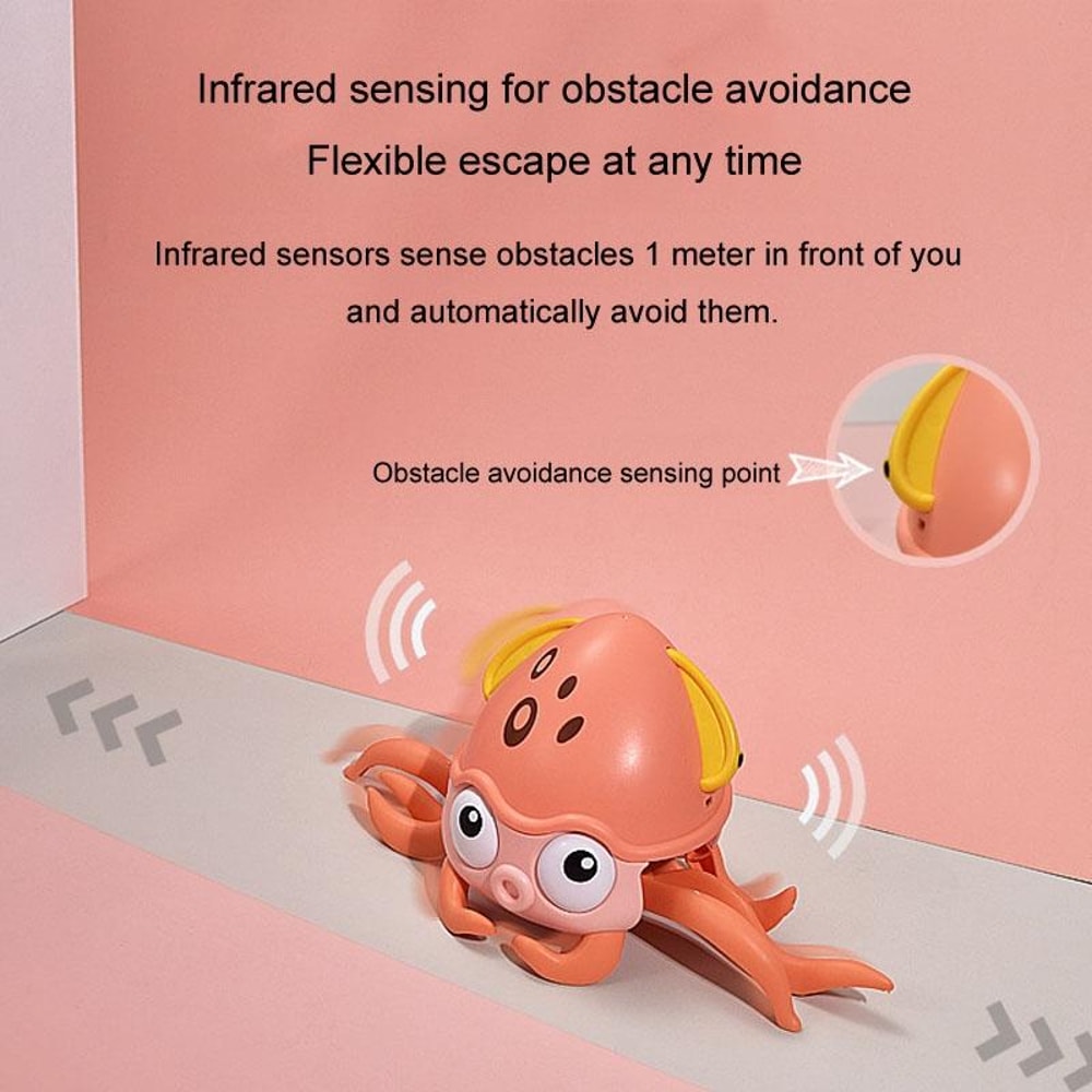 Children Electrical Sensor Octopus Toy Automatic Obstacle Avoidance Sound Light Crawling Quirky Toy 6