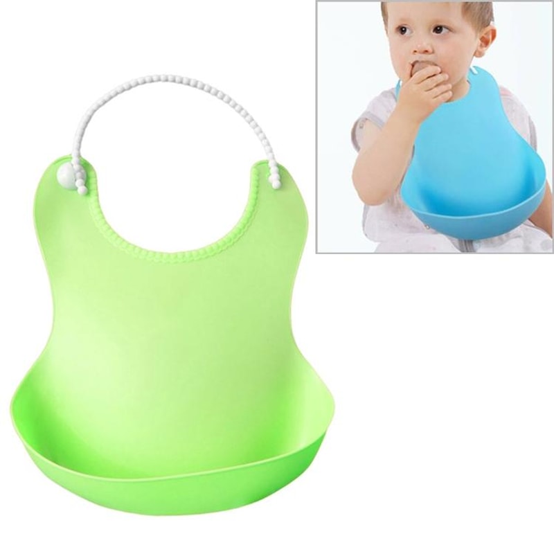 Waterproof Silicone Baby Bib With Food Catcher Roll Up Feeding Apron For Infants Toddlers 8