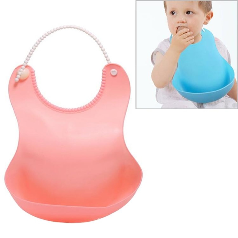 Waterproof Silicone Baby Bib with Food Catcher Roll Up Feeding Apron for Infants & Toddlers