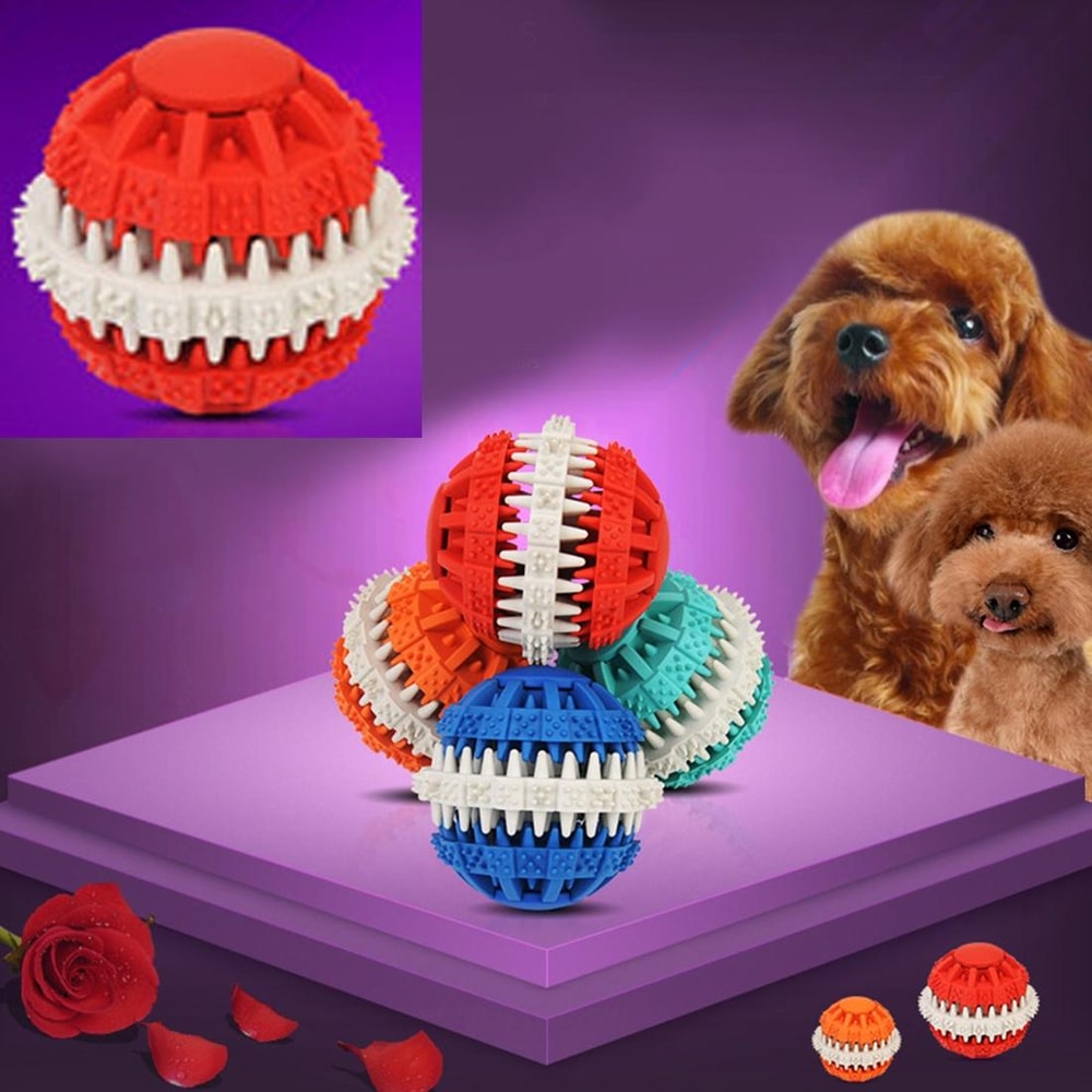 Interactive Dog Chew Ball For Teeth Cleaning Treat Dispensing Toy 7