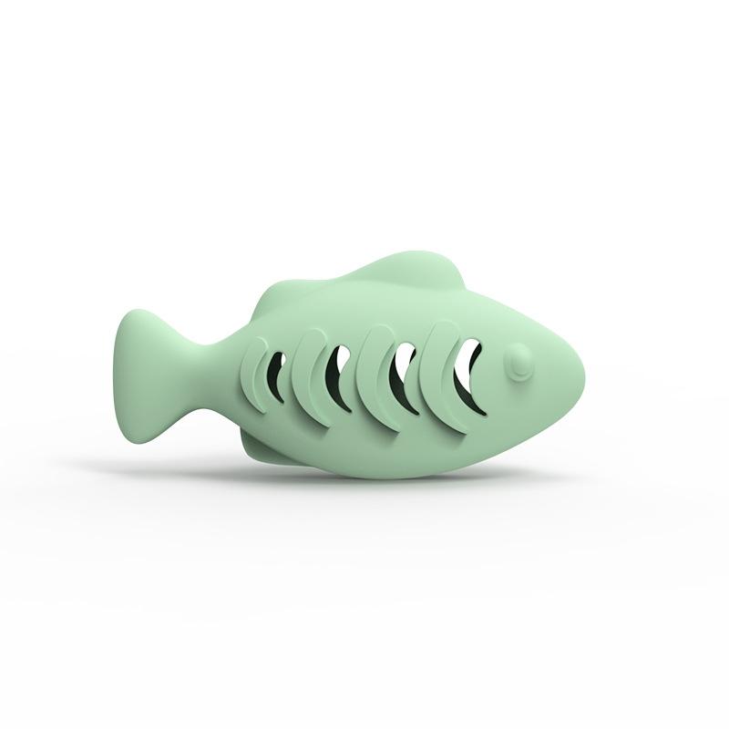 Interactive Silicone Fish Cat Toy Treat Dispenser for Active Cats