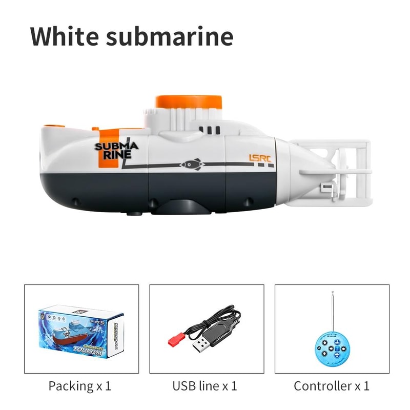 Mini RC Submarine Toy For Kids USB Rechargeable Waterproof Remote Control Submarine 4