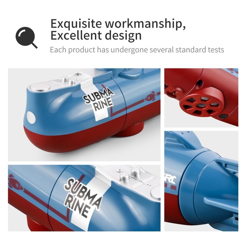 Mini RC Submarine Toy For Kids USB Rechargeable Waterproof Remote Control Submarine 7