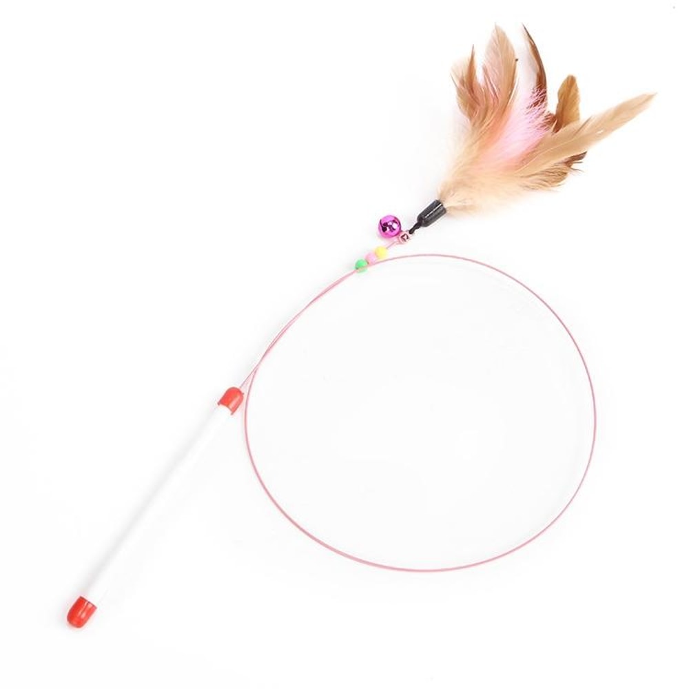Interactive Cat Wand Toy With Bell Flexible Steel Teaser Stick For Active Play 3