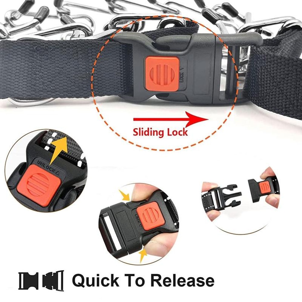Adjustable Dog Training Chain Collar For Small Medium Dogs With Quick Release AntiTwist Control 2