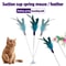 Interactive Cat Feather Toy with Suction Cup Base for Indoor Cats Play Exercise