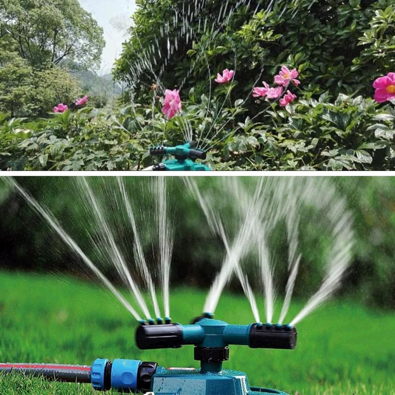 360 Rotating Garden Sprinkler With Adjustable Range 12 Inch Connector 0