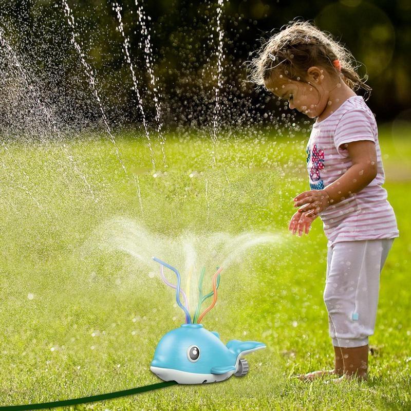 Dolphin Splash Rotating Sprinkler Toy Outdoor Water Spray for Kids Summer Fun