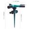 360 Rotating Garden Sprinkler With Adjustable Spray Arms Spike Base Lawn Irrigation System 3