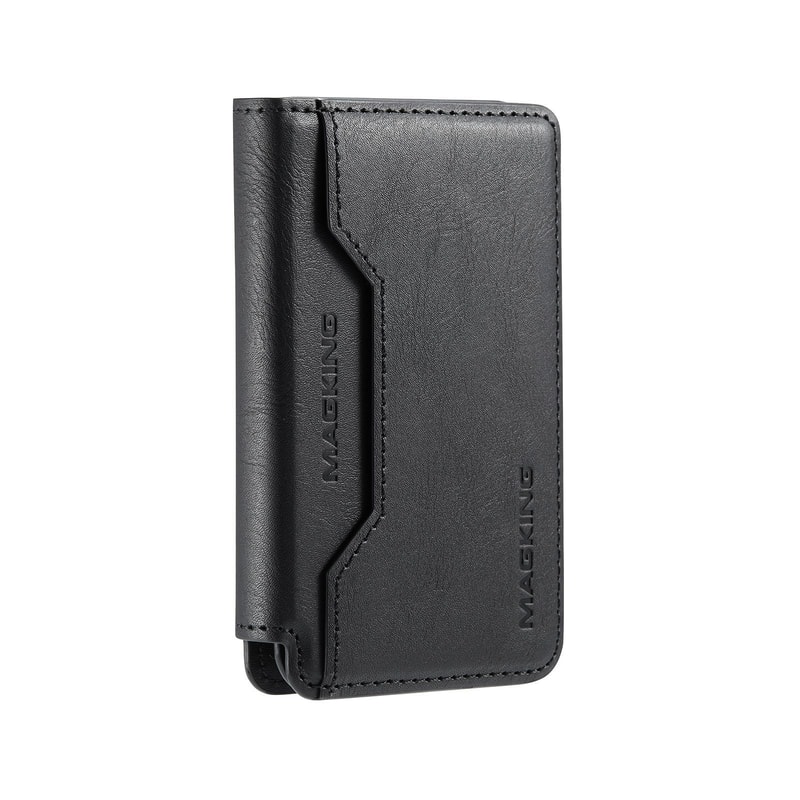 MagSafe RFID Card Holder Wallet With Leather TriFold Magnetic Phone Stand 11