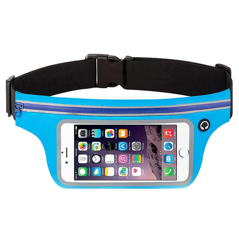 Touchscreen Running Belt Waist Pack For Phones Secure Outdoor Fitness Travel Bag 0