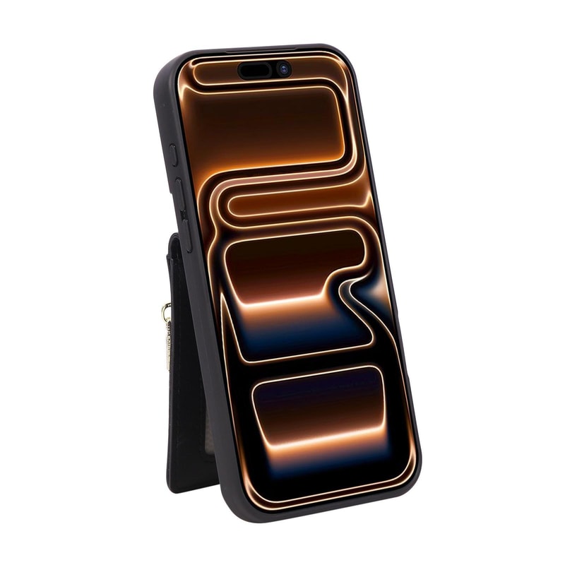 Leather Crossbody IPhone Wallet Case With Zipper Pocket Lanyard Strap 2