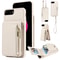 Leather Crossbody iPhone Wallet Case with Zipper Pocket & Lanyard Strap