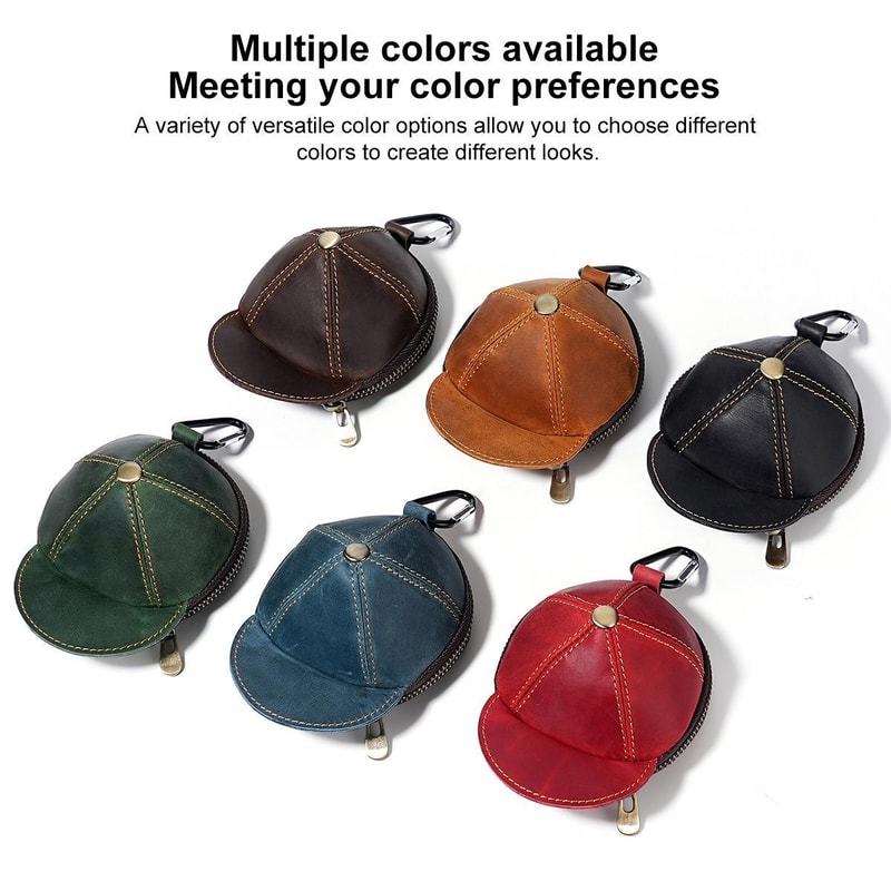 Vintage Genuine Leather Cap Coin Pouch Mini Wallet With Clip For Keys And Coins 3