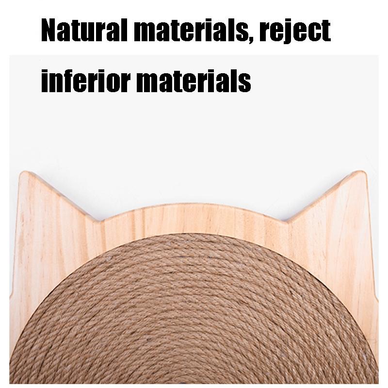 Solid Wood Cat Scratching Board with Sisal Rope Durable Cat Scratcher for Furniture Protection