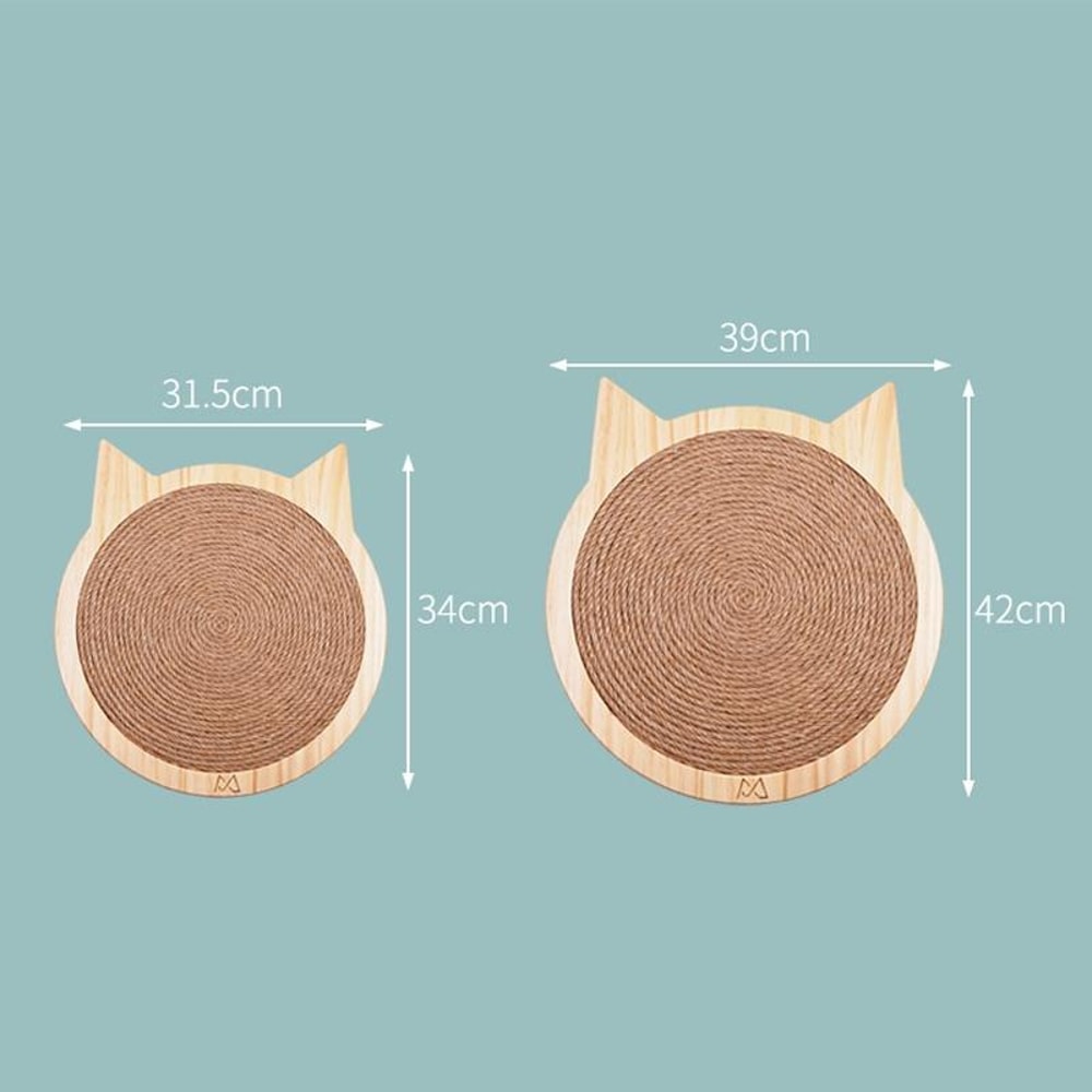 Solid Wood Cat Scratching Board with Sisal Rope Durable Cat Scratcher for Furniture Protection