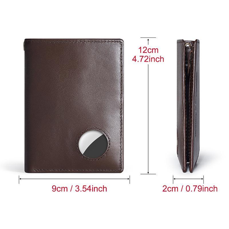 RFID Blocking AirTag Wallet Leather Card Holder With PullOut Slots Tracker Pocket 2