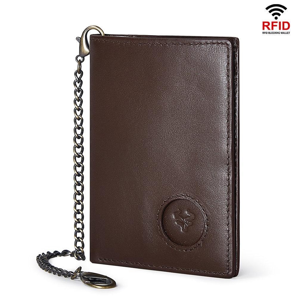 RFID Blocking AirTag Wallet Leather Card Holder With PullOut Slots Tracker Pocket 7