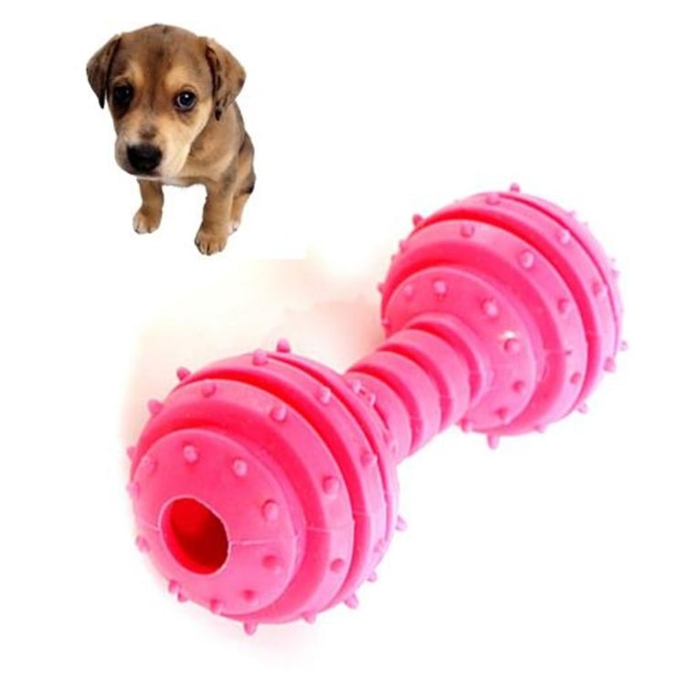 High-Intensity Rubber Dog Chew Toy Dumbbell Bite Resistant Dental Toy for Puppies and Active Dogs