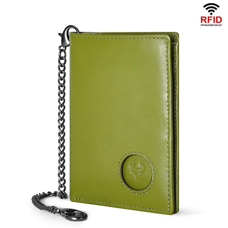 RFID Blocking AirTag Wallet Leather Card Holder With PullOut Slots Tracker Pocket 9