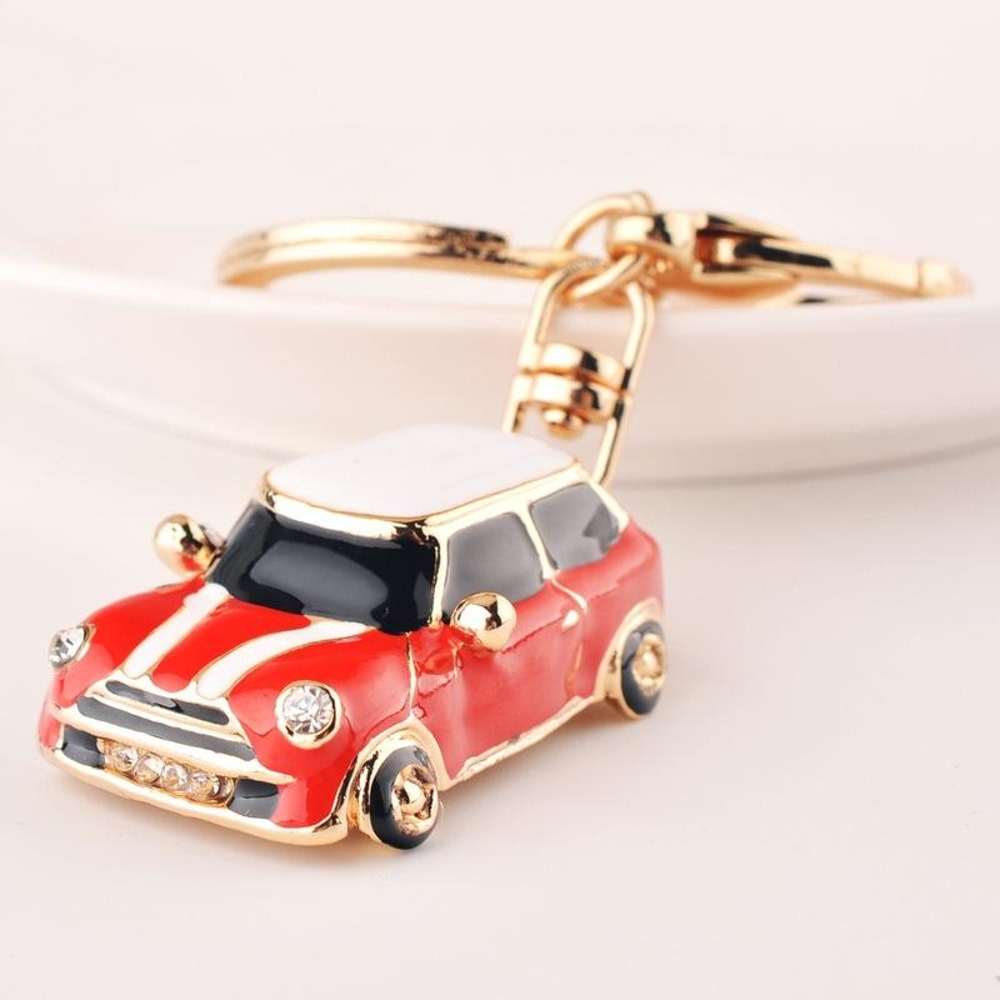 Mini Beetle Car Keychain Durable Metal Car Key Pendant Gift 0