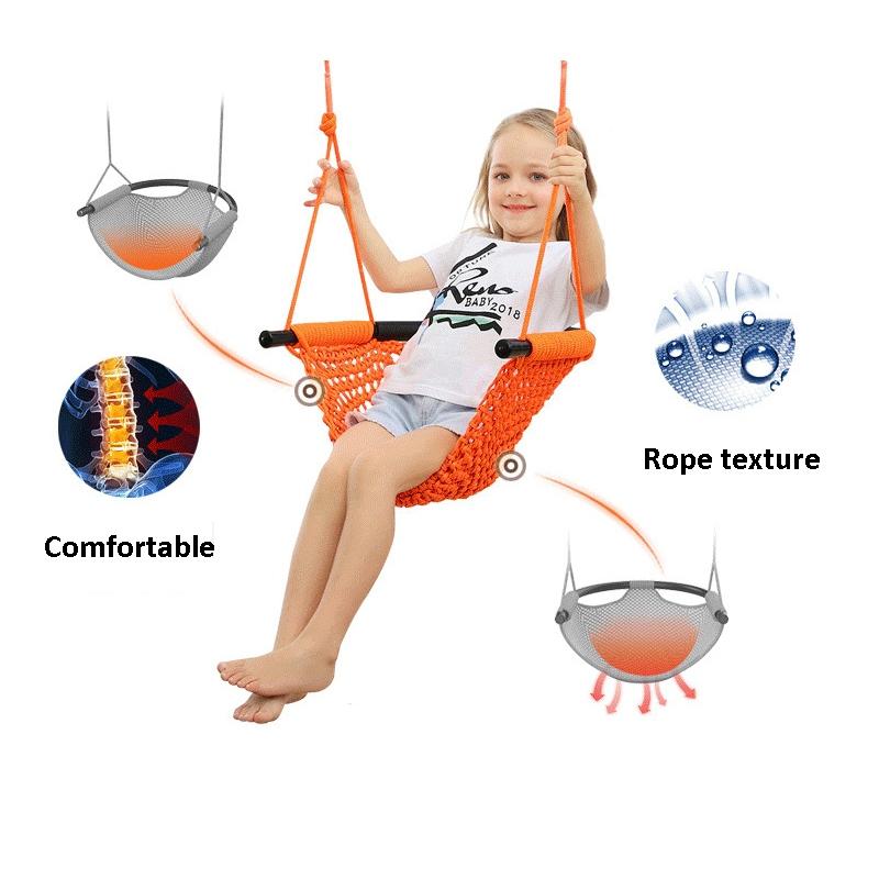 Kids Hanging Swing Chair Indoor Outdoor Adjustable Garden Swing for Children