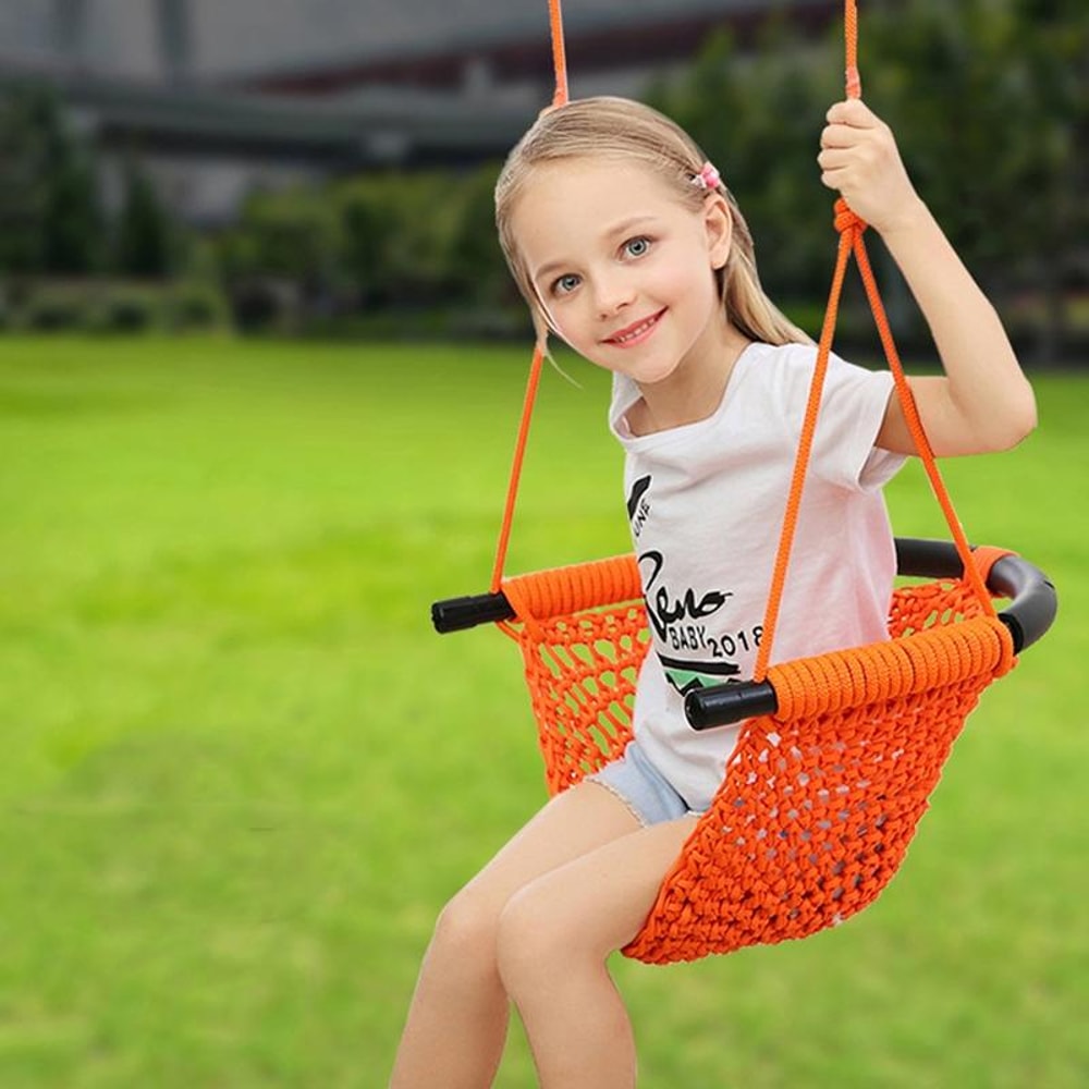 Kids Hanging Swing Chair Indoor Outdoor Adjustable Garden Swing for Children