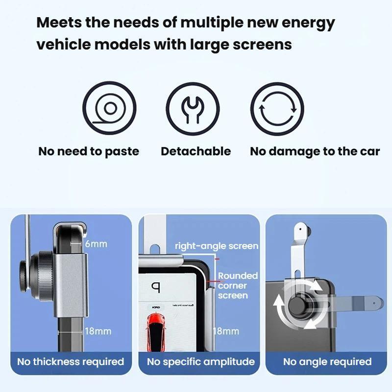 Rotatable Car Phone Holder For Dashboard With 360 Adjustable Mount For Tesla BYD NIO Displays 4