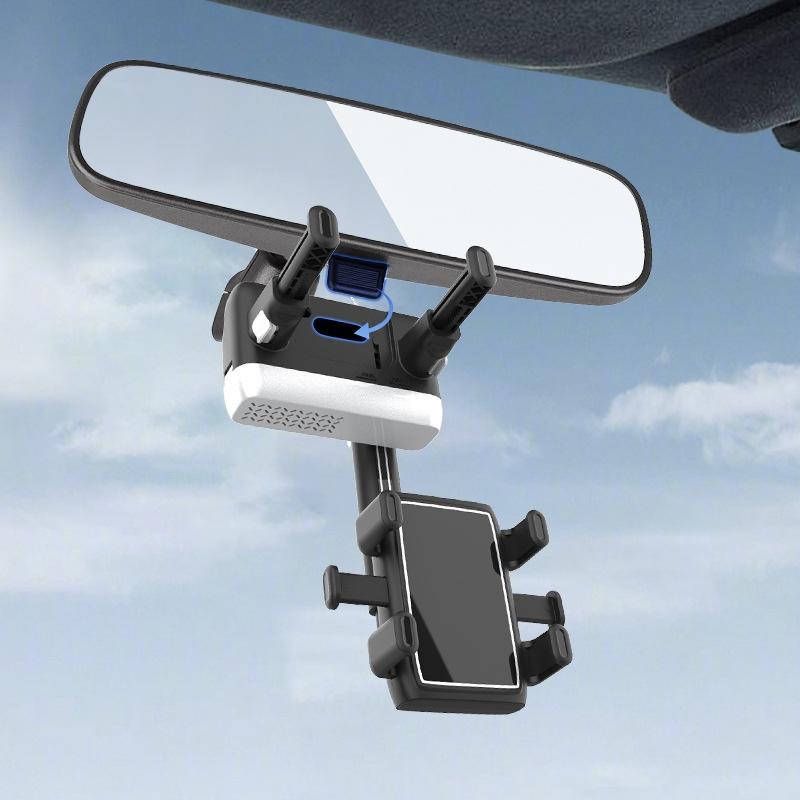 Rotatable Retractable Rearview Mirror Phone Holder For Car Safe Driving Mount 3