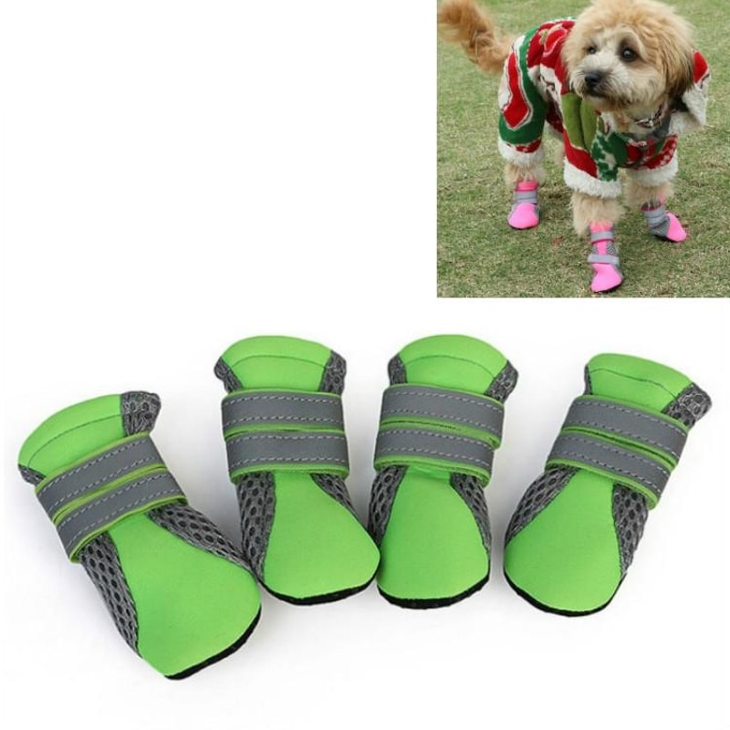 Waterproof AntiSlip Dog Boots For Small Dogs Breathable Pet Shoes With Reflective Safety 5
