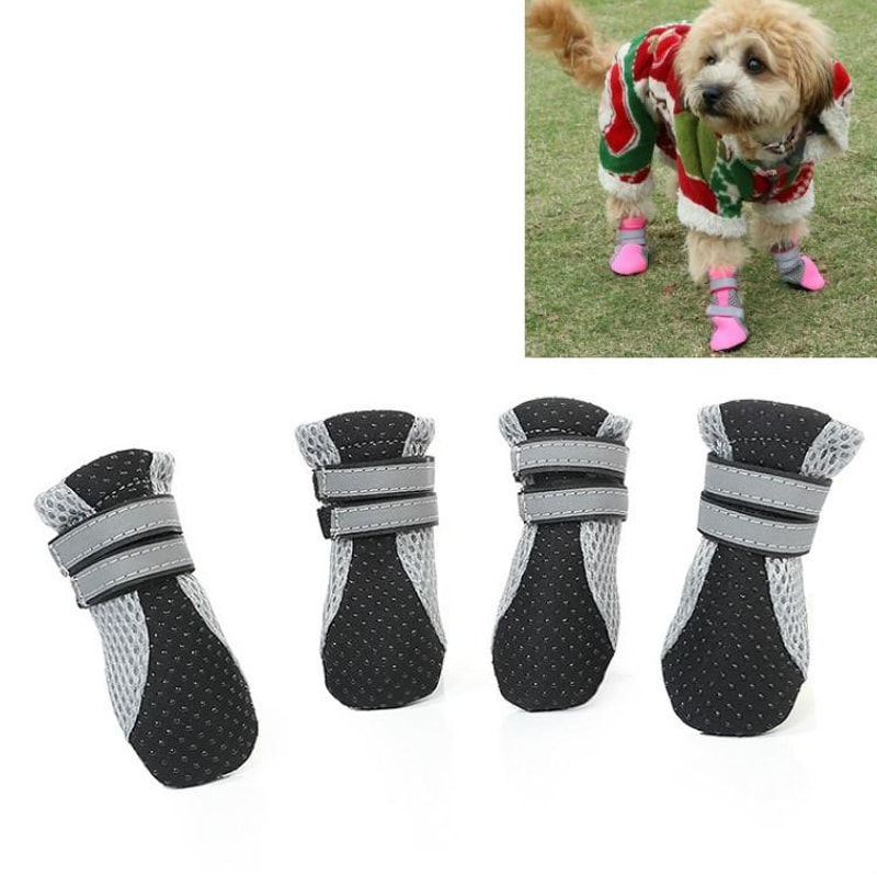 Waterproof Anti-Slip Dog Boots for Small Dogs Breathable Pet Shoes with Reflective Safety