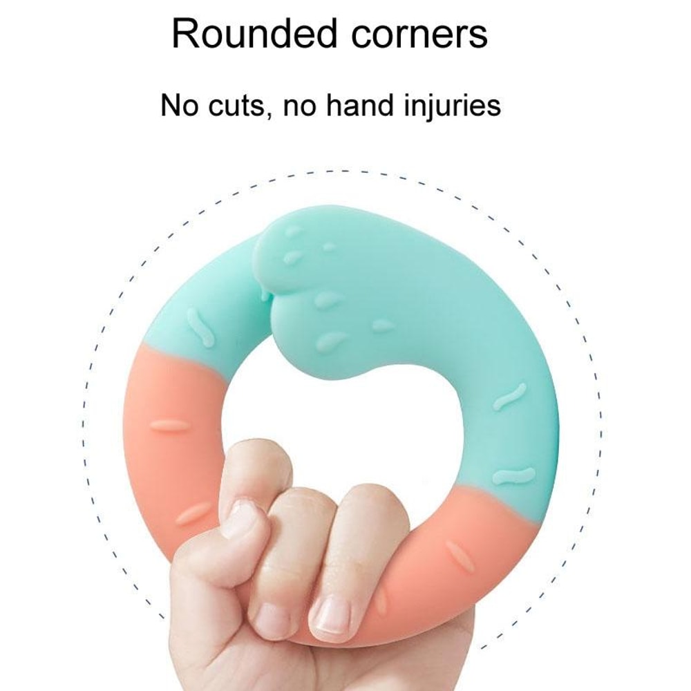 Silicone Baby Teether Toy Safe Gum Relief Infant Teething Ring With Easy Grip Design 3